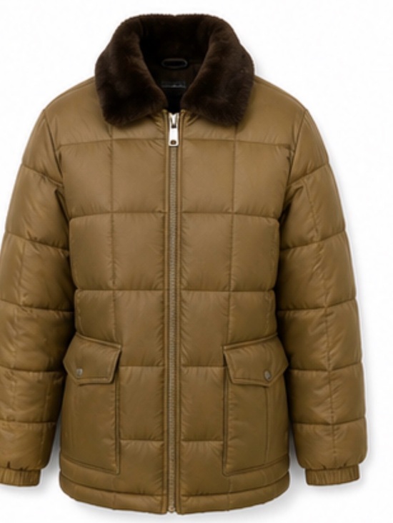 American Jac Jackets & Blazers - Vintage American Jac Puffer Jacket Brown Faux Fur Collar Quilted Made in USA L